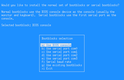 Selecting a bootblock